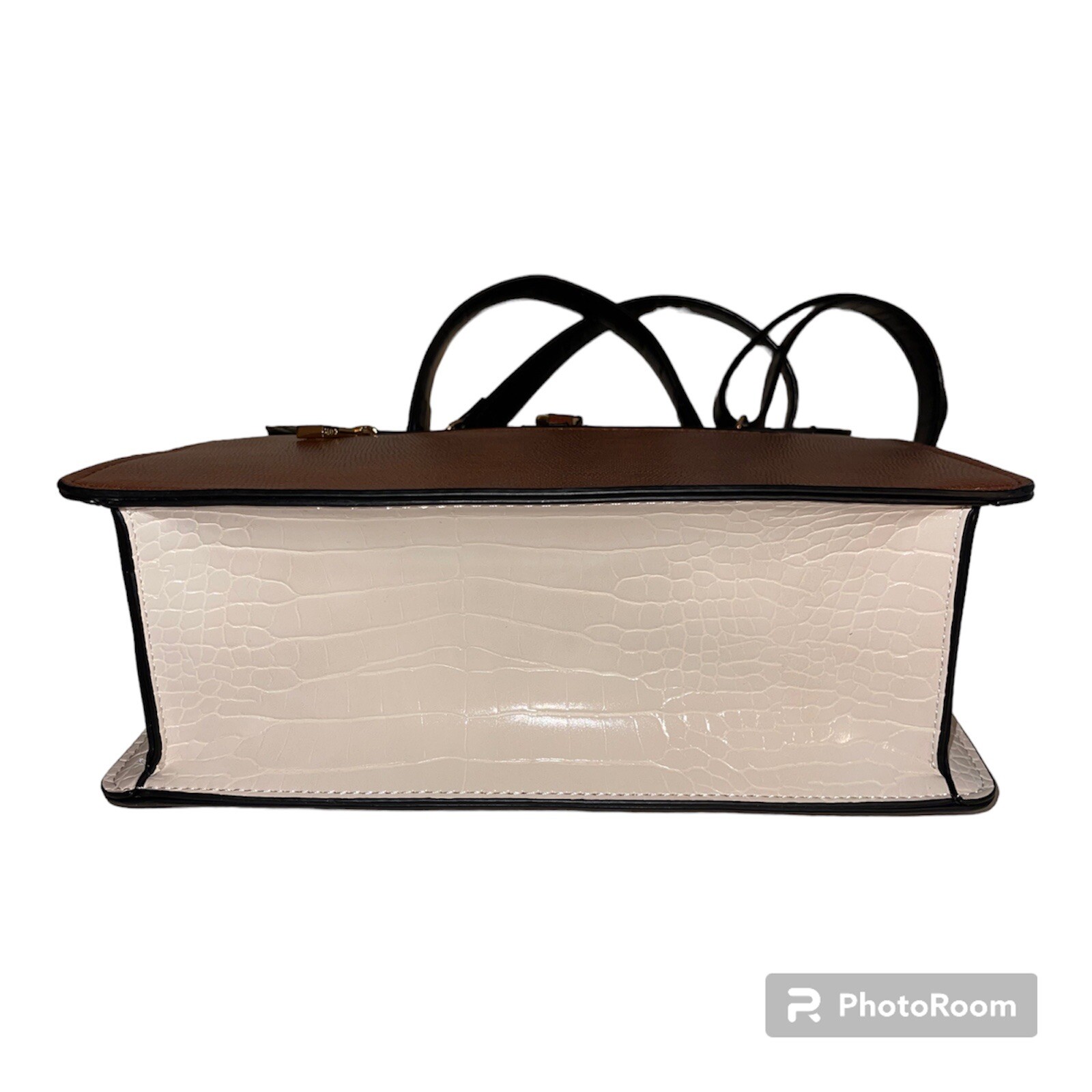 Aldo Crossbody Caiallaa Satchel Bag W/Scarf Croc Design Black Brown