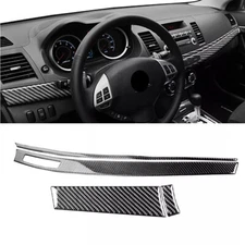 4Pcs For Mitsubishi Lancer 2008-2015 Carbon Fiber Interior Dashboard Cover Trim