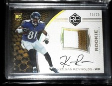 Keenan Reynolds 2016 Panini Limited Gold Autograph 3Clr Patch#15/25!Ravens WR RC