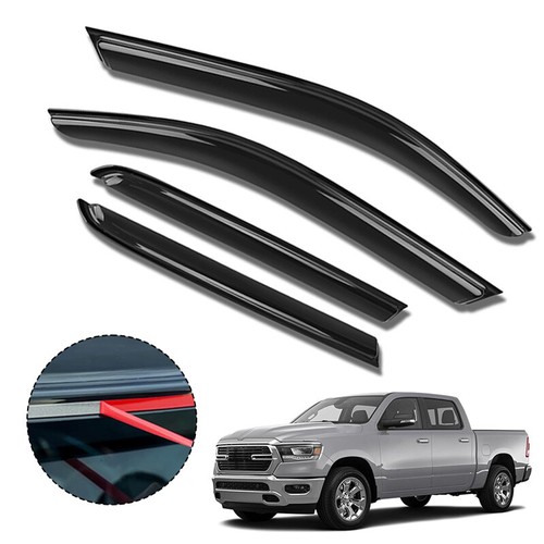 For DODGE RAM 1500 Crew Cab 19-25 Window Visor Deflector Sun Rain Guard Shield - Picture 10 of 11