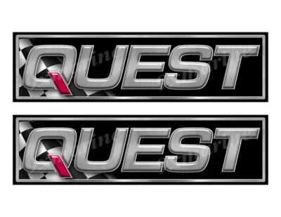 QUEST Name Plate Vinyl Decal Boat Stickers 2 PC Set, 10'' x 3.5''