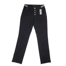 I.N.C. Women's Embellished-Waist Ankle Jeans Black Size 2