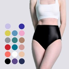 Women Satin Shiny High Waist Shorts Yoga Leggings Briefs Gym Underwear Knickers