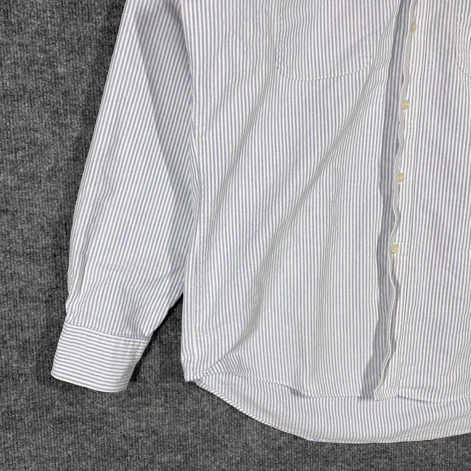 VINTAGE G.H. Camisa Oxford Bass & Co. Weejun Talla Mediana Rayas OCBD Algodón Preparación Foto 3 de 4