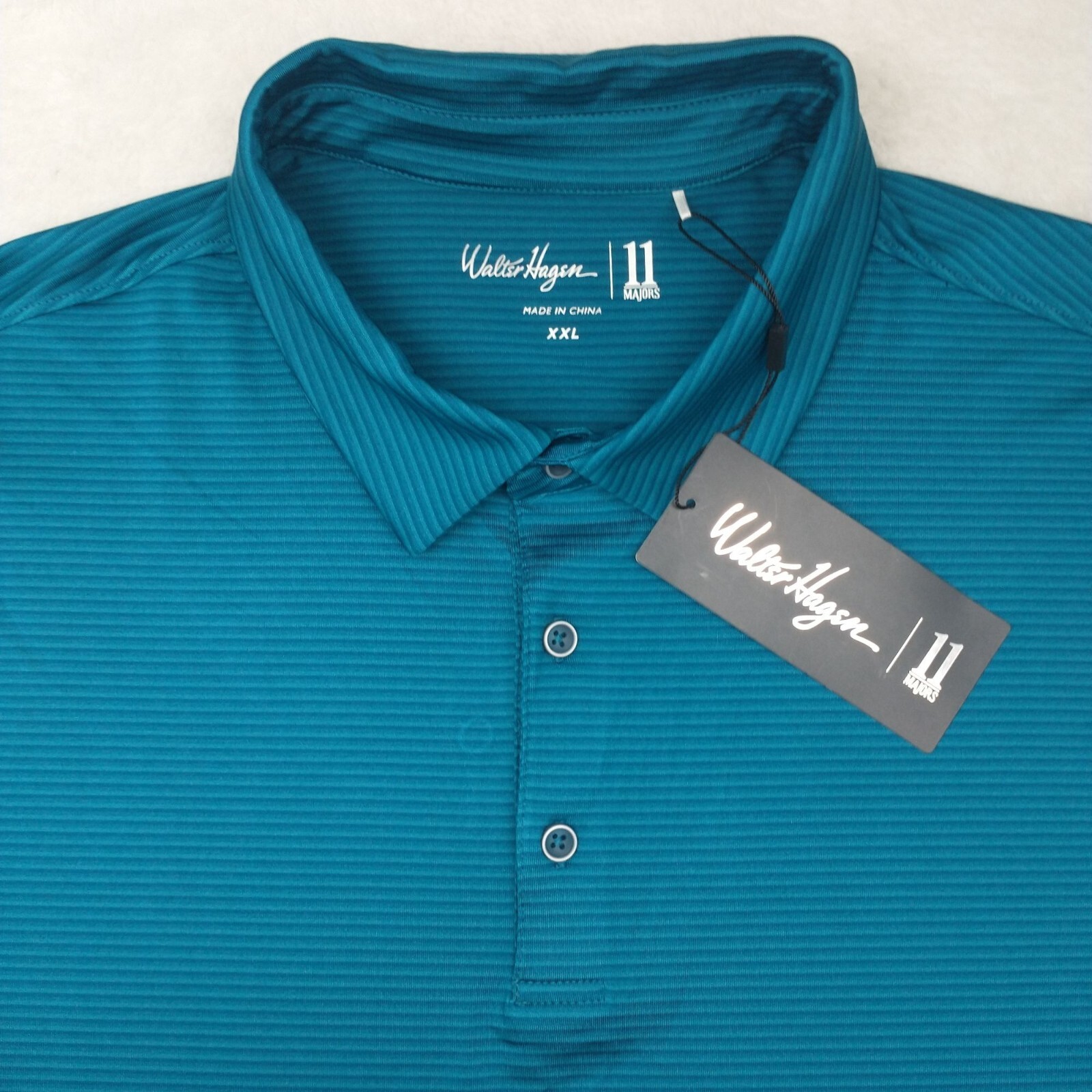 New Walter Hagen Mens 2XL Green Performance Stripe Long Sleeve Golf Polo Shirt eBay