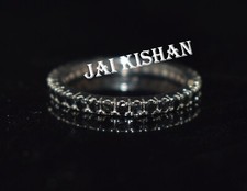 Nero Brillante Taglio Diamante 925 Argento Sterling Eternity Fedina Certificato