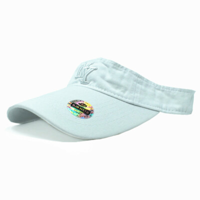 Summer Visor Sun NY Hat Sports Golf Tennis Beach Adjustable Washed Cotton Cap