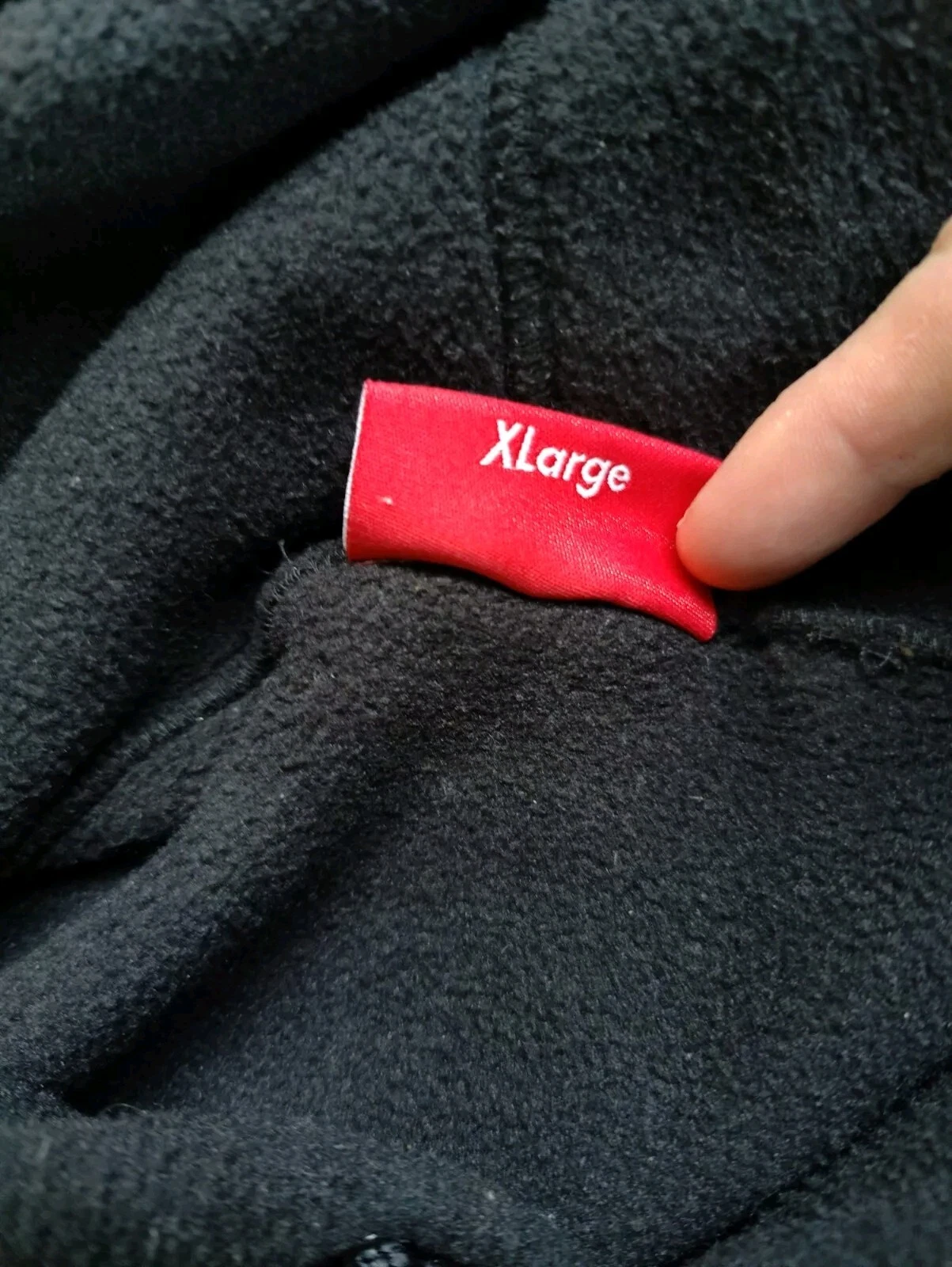 Felpa con cappuccio Supreme Polartec ricamata Spellout Fleece XL nera rara inverno outdoor