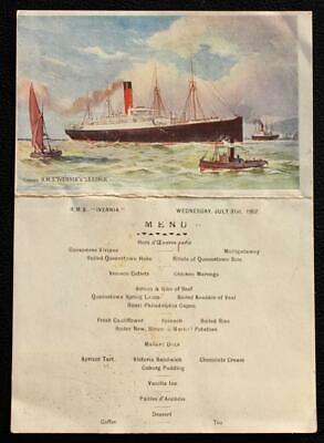 CUNARD LINE RMS IVERNIA ILLUSTRATED MENU POST CARD JULY 31ST 1907 | eBay