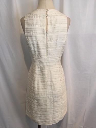 Eliza J. New York Size 8 M 100% Raw Silk Ivory Dress W Beaded Décolleté  - Picture 9 of 11