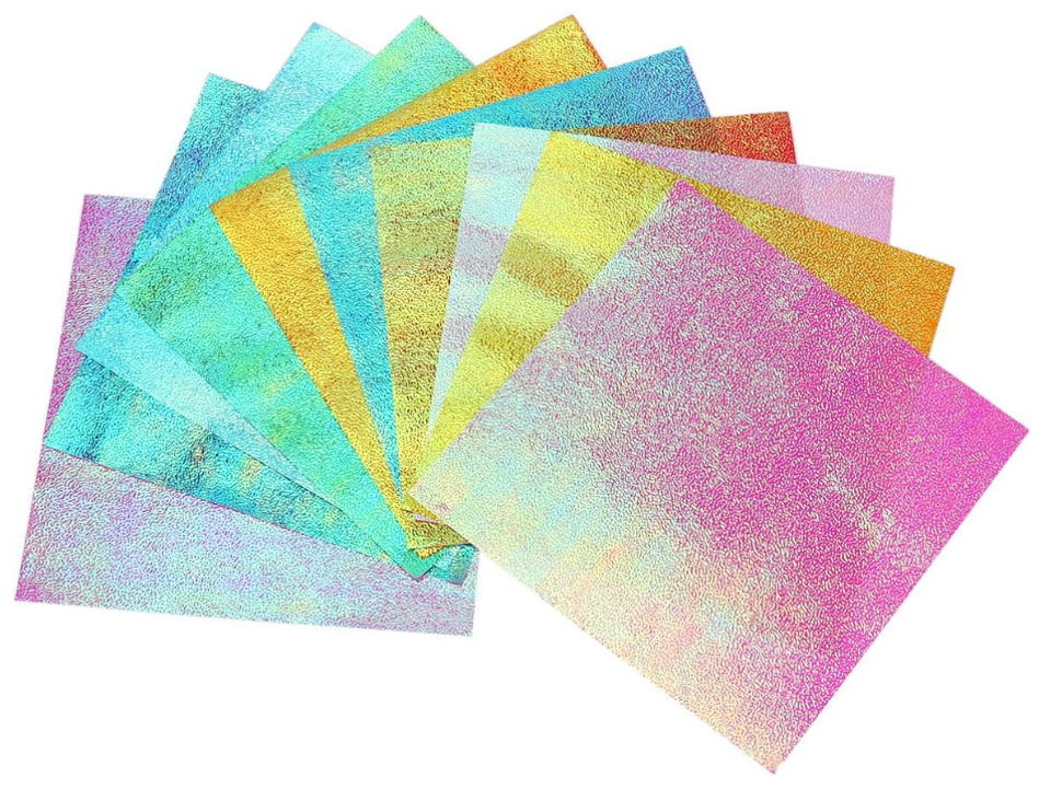 50pcs Iridescent Paper Square Shiny Folding Paper DIY Handcraft Paper Paper