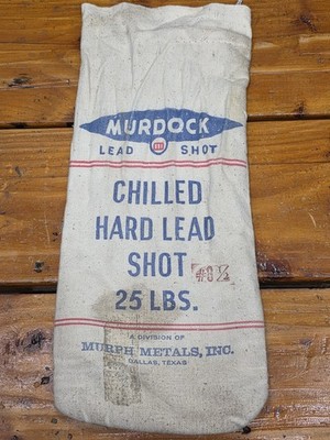 Murdock 8 1/2 Lead Shot Chilled Hard Shot 25 LBS Empty Bag Vintage