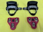 Vintage LOOK Carbon Pedals Model PP76 In Black And Set Of Red Look Delta Cleats — photo 2