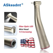 Dental 1:5 Increasing Contra Angle Optic Handpiece Fit NSK Motor Mini Head UPS