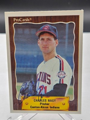 Charles Nagy #1292 1990 ProCards Canton-Akron Indians RC Signed Autographed Card