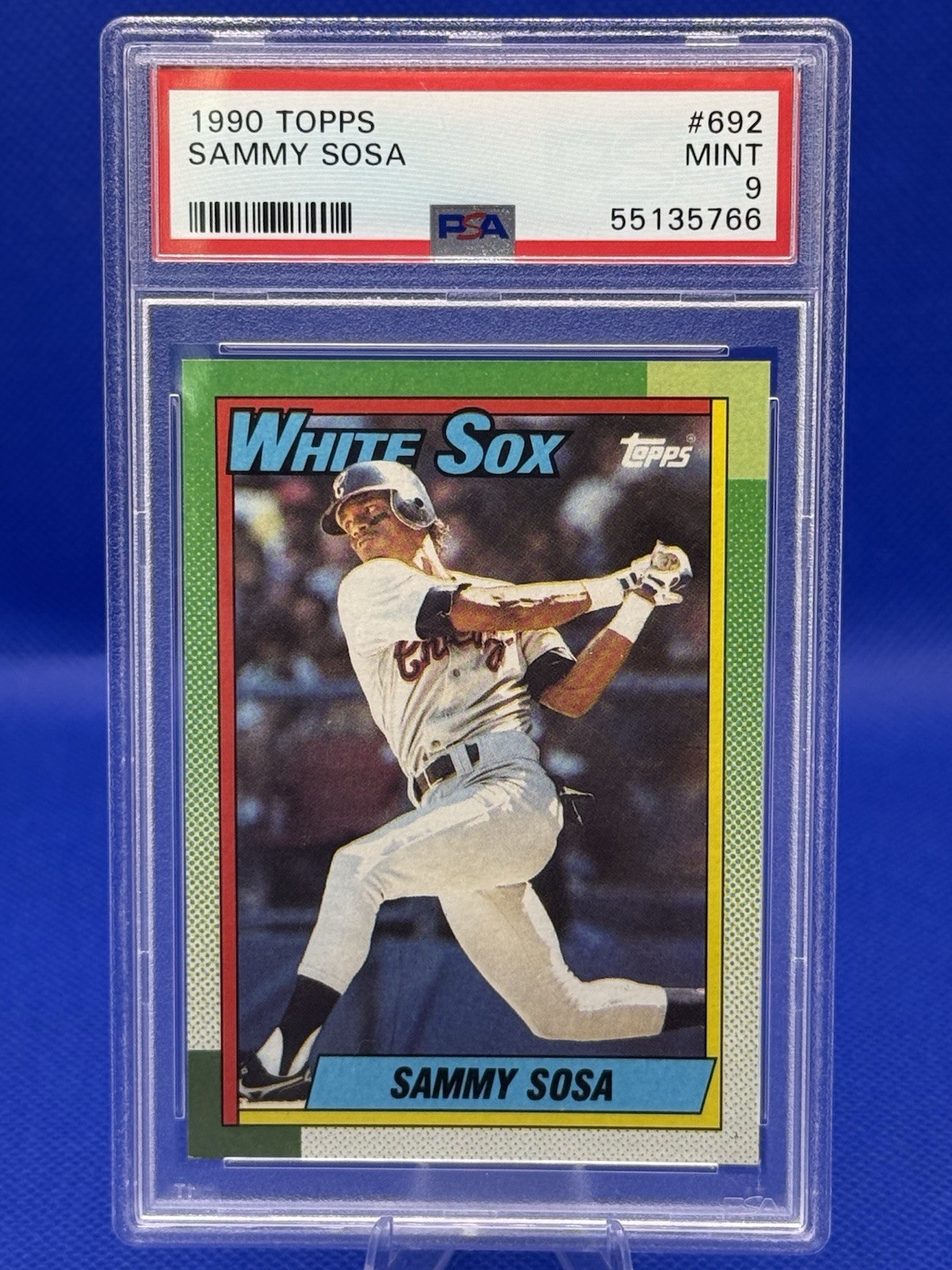 1990 TOPPS #692 SAMMY SOSA ROOKIE RC PSA 9 view 1