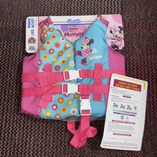 Disney Minnie Mouse Pink Life Jacket Child 33-55lbs Float Swimways