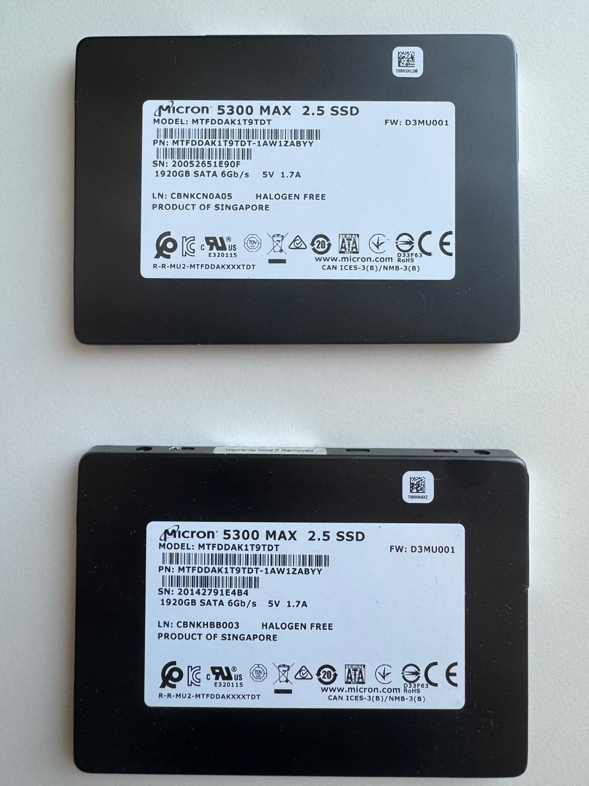 Micron 5300 MAX 1.92TB MTFDDAK1T9TDT SATA 6Gb/s 3D TLC 5 DWPD 2.5" SSD