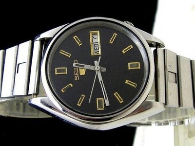 Vintage 80s Seiko 5 Automatic Watch 6309-8800 Day/Date Original