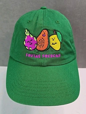 Natali Koromoto Hero collab hat Frutas Frescas makeup strap back green cap