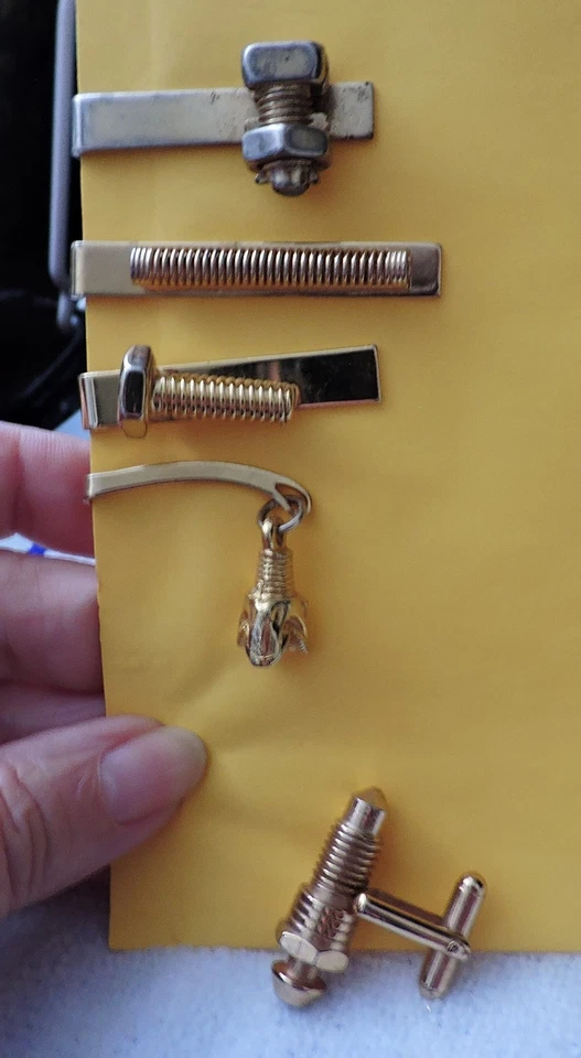 Мужские разнообразные механические тематические зажимы для галстука золотистые 5 шт. - Изображение 2 из 4