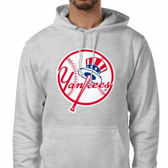 New York Yankees Mlb Baseball Hoodie Grey 🇬🇧 Xs To 3XL
