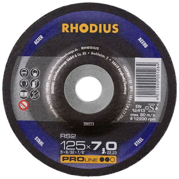 Rhodius RS2 Grinding Disc 230mm 22.23mm Steel High Performance