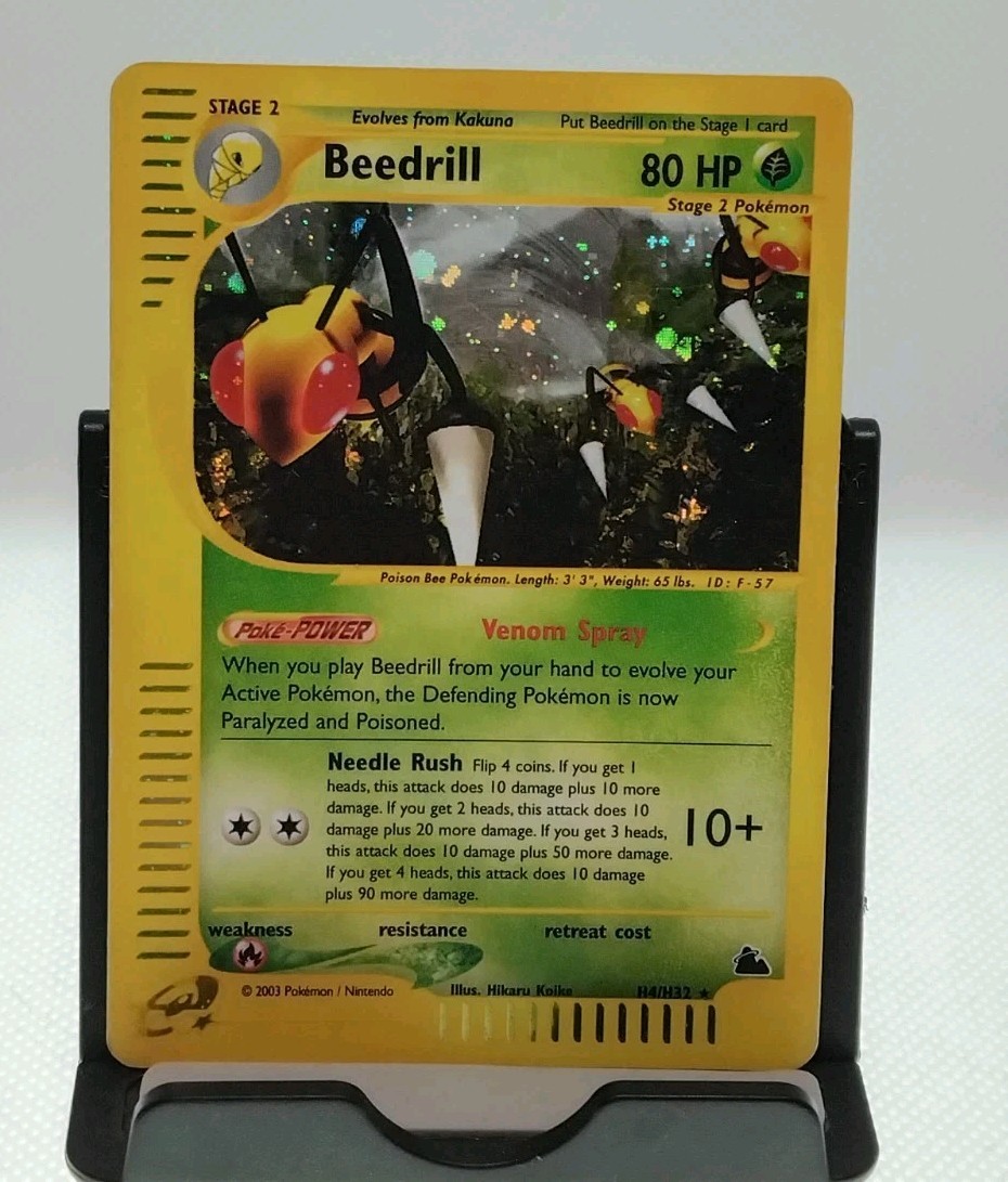 Beedrill H4/H32 - Skyridge  Holo Pokemon Card 