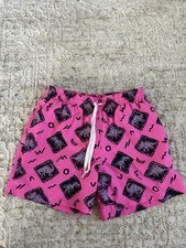Chubbies Mens Medium Pink Dinosaur All Over Novelty Print Swim Trunks Shorts