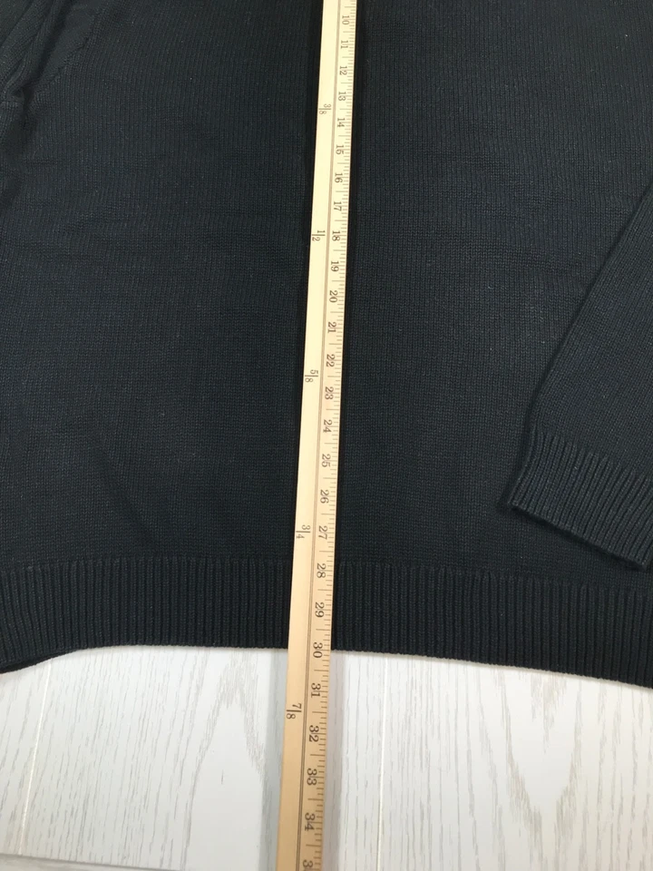 Suéter CHAPS Ralph Lauren Fair Isle Hombres XXL Negro Reno Plomo Mesa 1/4 Cremallera Foto 4 de 4