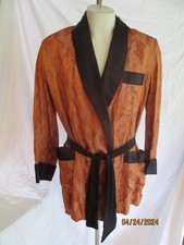 Vintage Men's Pilgrim Satin Lounge Robe Smoking Jacket Size Small 36/38 