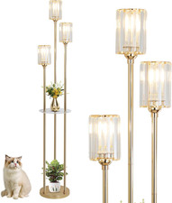Lampada Da Terra Moderna Con Ripiani, Lampade Da Terra a 3 Luci in Oro per Il So