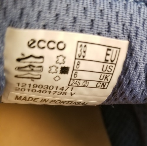 ECCO Women’s Blue Soft Leather Comfort Shoes Sneakers Size EU 39 US 8 - Picture 10 of 10