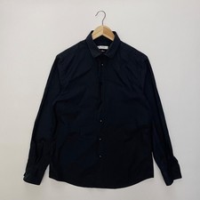 Versace Collection Shirt Men’s 16.5 / 42 Herringbone Medusa Cuff Black Cotton