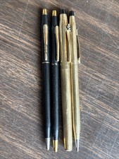 Vintage Cross 1/20 10K Gold Filled Pen Pencil 2 Black Pens, All As-Is Untest