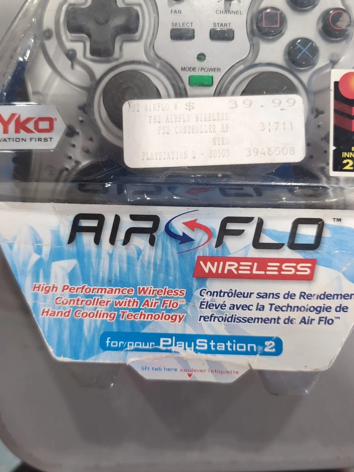 Nyko Air Flo XL Playstation PS2 Controller Grip Fans Blue Wireless  New Old Stoc - Image 2 of 4