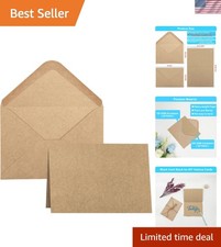 50 Pack Blank Cards and Envelopes 4X6, Brown Blank Note Cards Greeting Cards