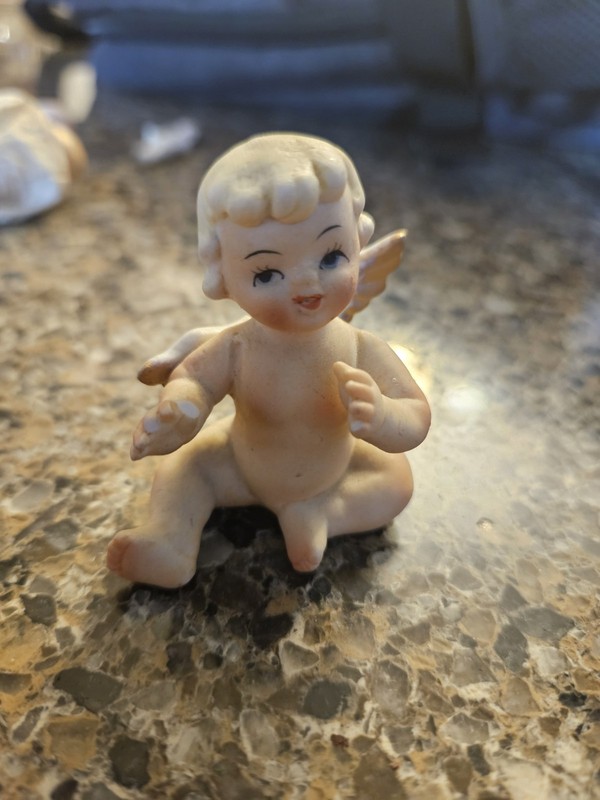 Vintage Norcrest Baby Angel Cherub Bisque Figurines Made In Japan