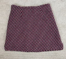 Vtg 90s Espirit De Corp Tweed Mini plaid Skirt size 3/4 Small Preppy Academia