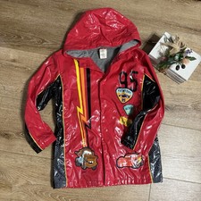 Disney Cars Pixar Lightning McQueen Rain Jacket Boys Size 9/10