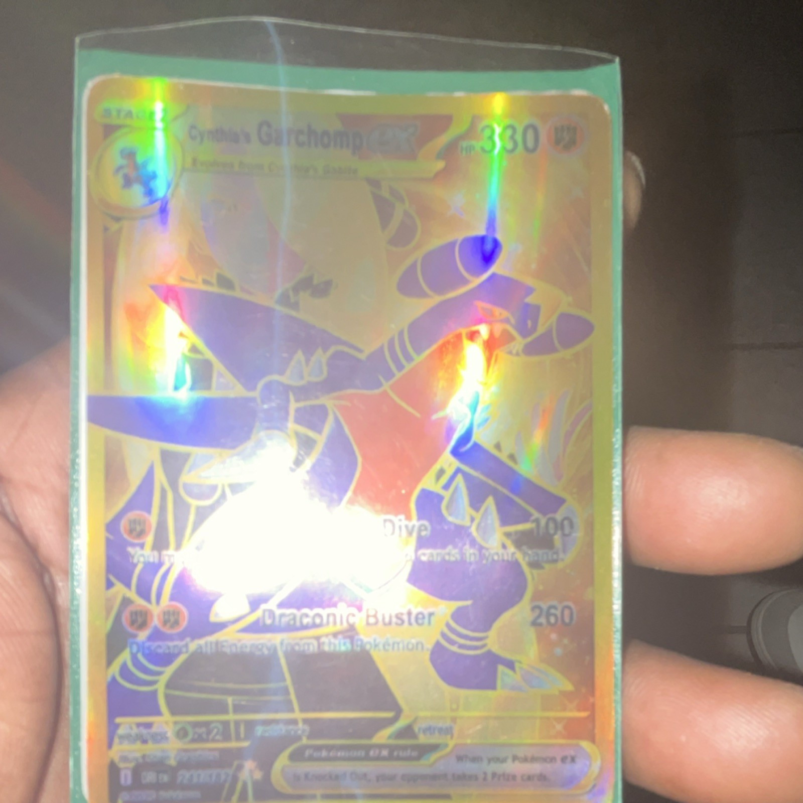 Pokémon Cynthia's Garchomp EX Full Art Holo Card 241/182 - 330 HP - 260 Attack