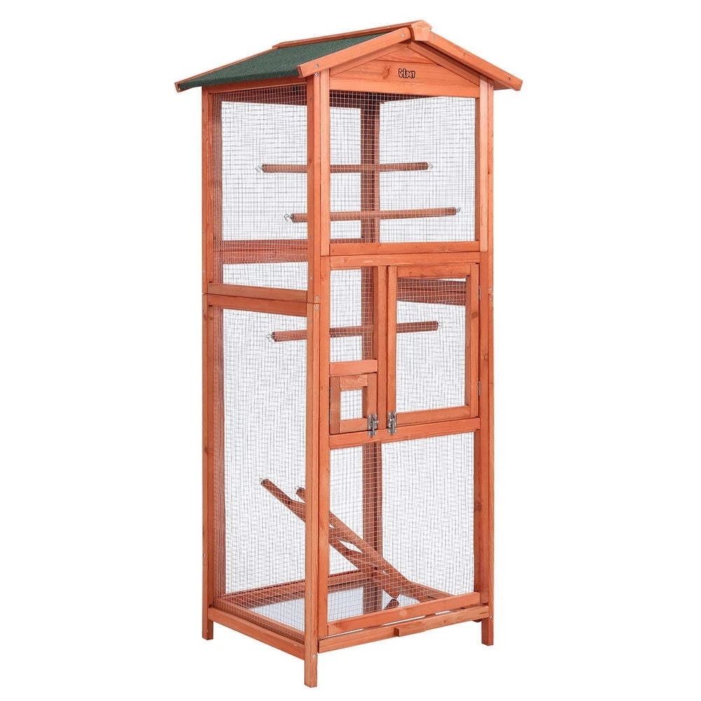 NNEDSZ Bird Cage Wooden Pet Cages Aviary Large Carrier Travel Canary Cockatoo Pa