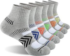 Mens Cushioned Ankle Socks, Cotton Athletic Performance Quarter Socks