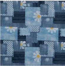 Made to Order Window VALANCE CURTAIN Daisy Denim Cotton kitchen Curtains Bar