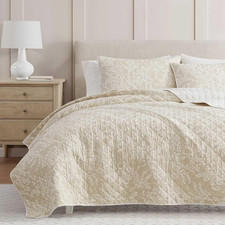 - King Quilt Set with Shams, Cotton, Reversible