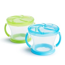 Munchkin Snack Catcher, No Spill Toddler Snack Cups, 2-Pack, Blue/Green