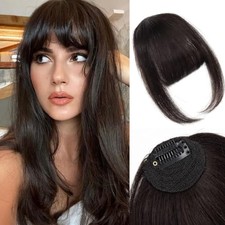 Clip in Bangs 100 Real Human Hair Wispy Fake Bangs for Wispy Bangs Dark Brown