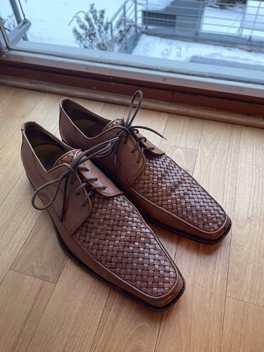 Rebecca Sanver edle Herrenschuhe, braun, Gr. 44 , Volllederausstattung Business