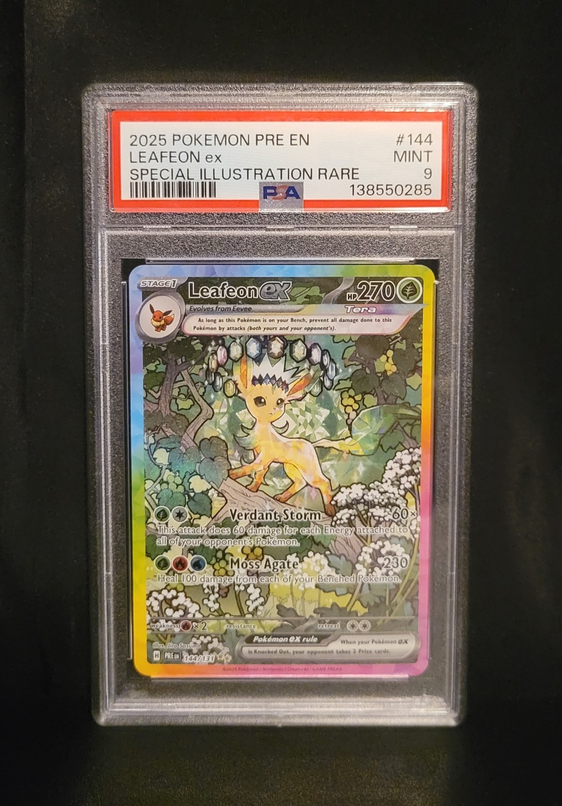 PSA 9 - Leafeon EX 144/131 SIR SV: Prismatic Evolutions 2025 Pokemon