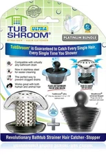 TubShroom® Ultra (Stainless) Strainer Plus StopShroom® Plug Combo for Tub Drains